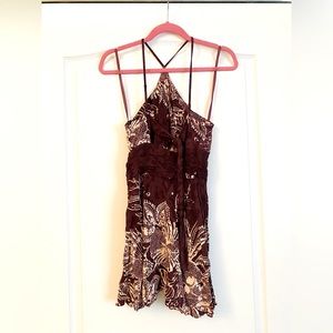 Urban outfitters red floral triangle neck sundress